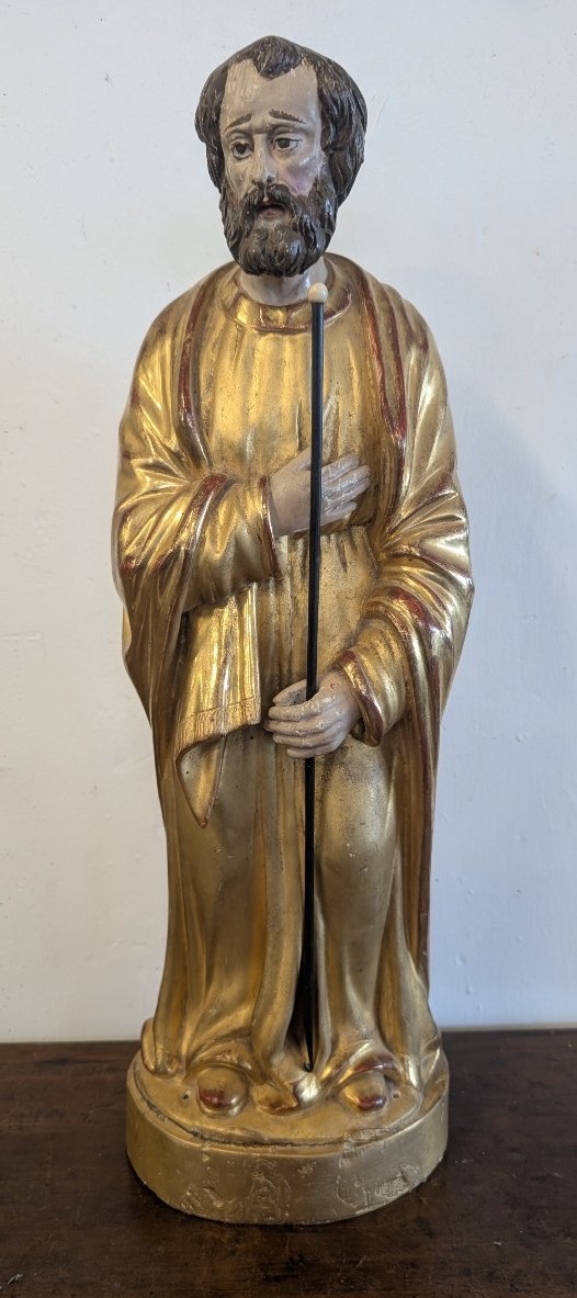 Saint Joseph en Bois Doré et Polychrome – Milieu du XIXe Siècle
