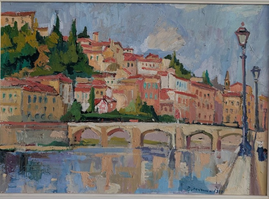 Rodolfo Marma (1903–1983) – Ponte Alle Grazie, Florence, Oil On Canvas, Dated 1977-photo-6