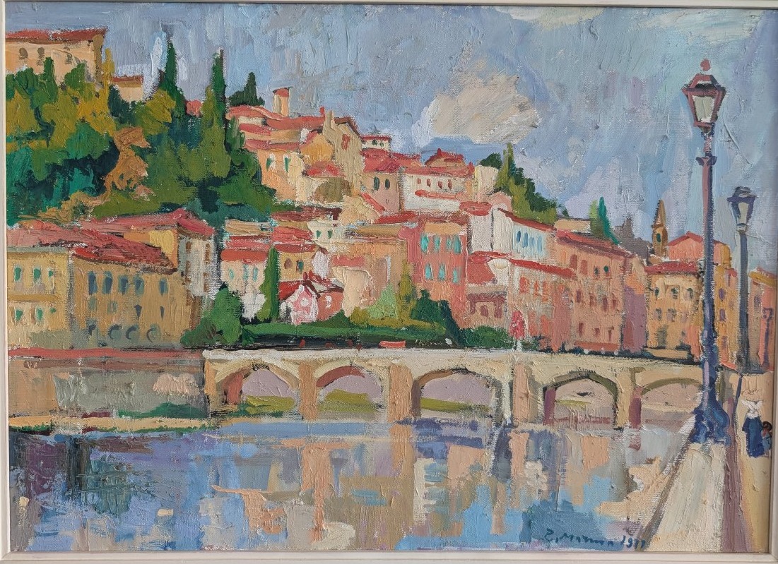 Rodolfo Marma (1903–1983) – Ponte Alle Grazie, Florence, Oil On Canvas, Dated 1977