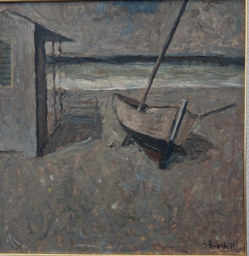 Giuseppe Manfredi (Seravezza, 1934 – Montecatini Terme, 1987) Bateau échoué sur la plage 1971-photo-2
