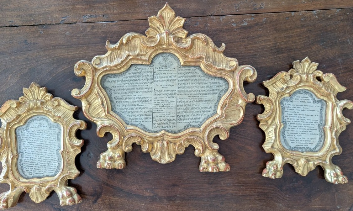 Triptyque de chants de gloire génois en bois doré-photo-1