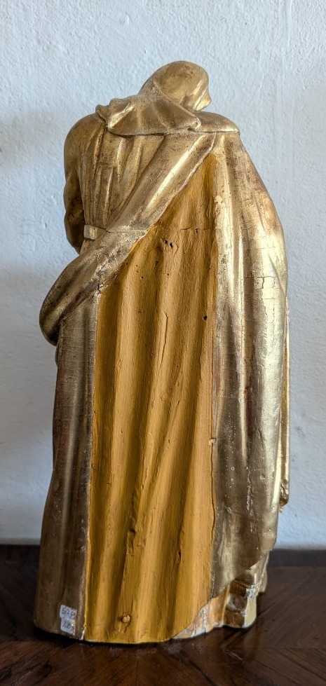 Éducation de la Vierge – Sculpture en bois doré Italie, début du XIXe siècle-photo-3
