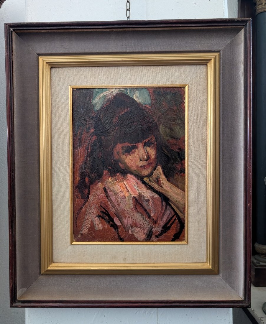 Alessandro Milesi (1856–1945) – Portrait Of A Young Girl-photo-2