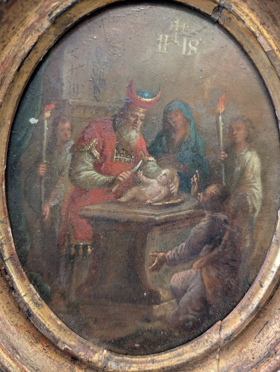 La Circoncision du Christ – Huile sur plaque métallique, tout début du XIXe siècle-photo-2