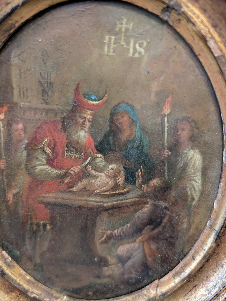 La Circoncision du Christ – Huile sur plaque métallique, tout début du XIXe siècle-photo-2