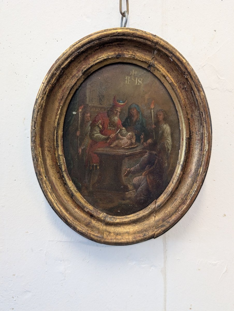 La Circoncision du Christ – Huile sur plaque métallique, tout début du XIXe siècle-photo-3