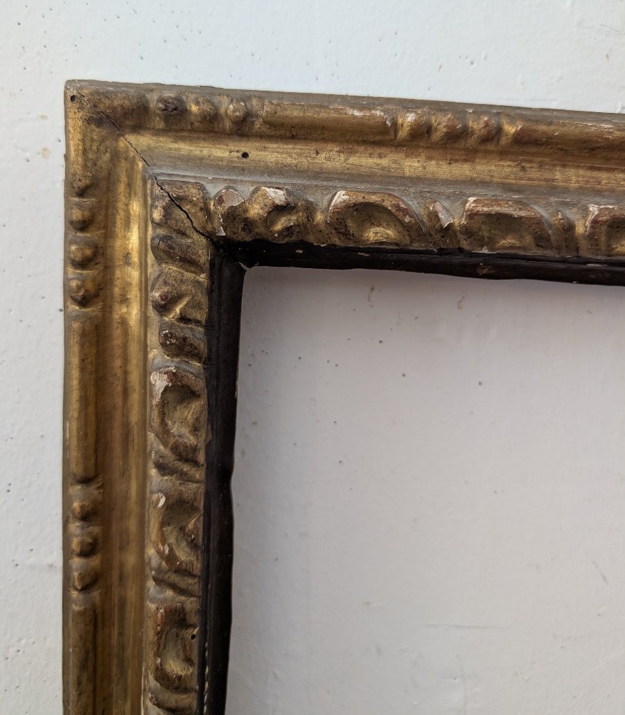 Italian Wooden Frame Gilded With Pure Gold, Italy, 18th Century-photo-3