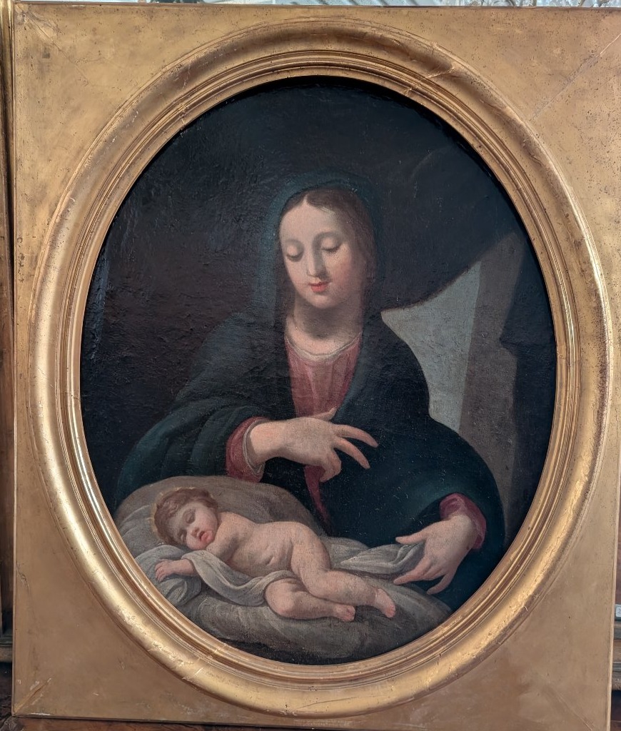 École française, début du XIXe siècle – Vierge à l'Enfant endormi-photo-2