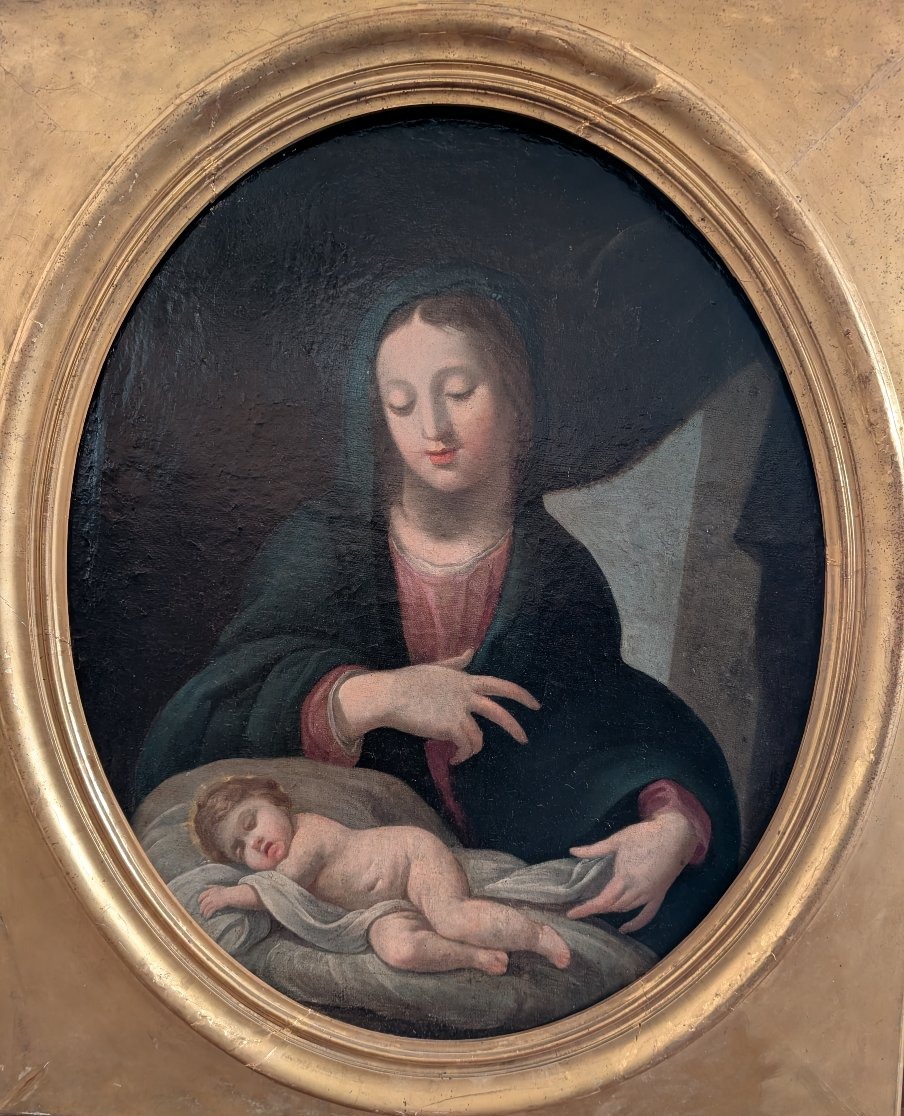 École française, début du XIXe siècle – Vierge à l'Enfant endormi
