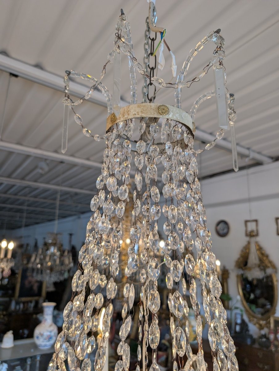 Six-light Empire-style Chandelier With Crystals – Napoleonic III Period-photo-4