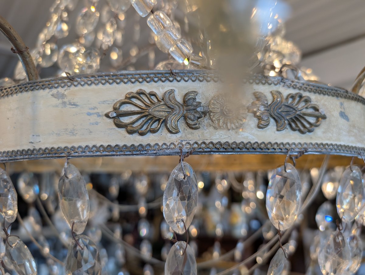 Six-light Empire-style Chandelier With Crystals – Napoleonic III Period-photo-5