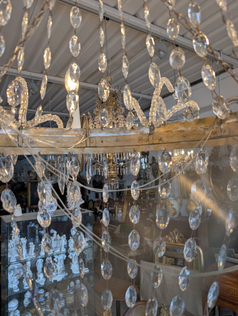 Six-light Empire-style Chandelier With Crystals – Napoleonic III Period-photo-6