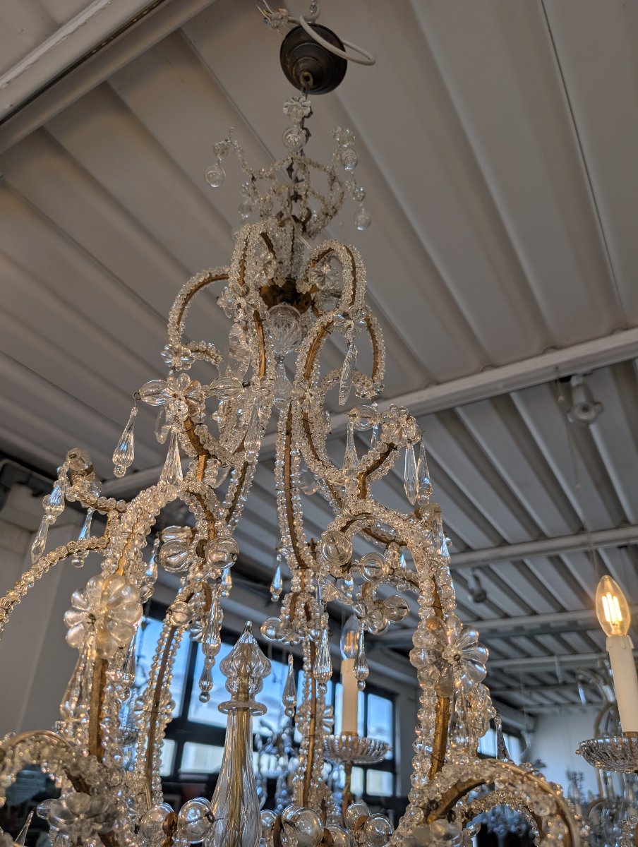 Lustre à six lumières en cristal – fin du XIXe siècle-photo-4