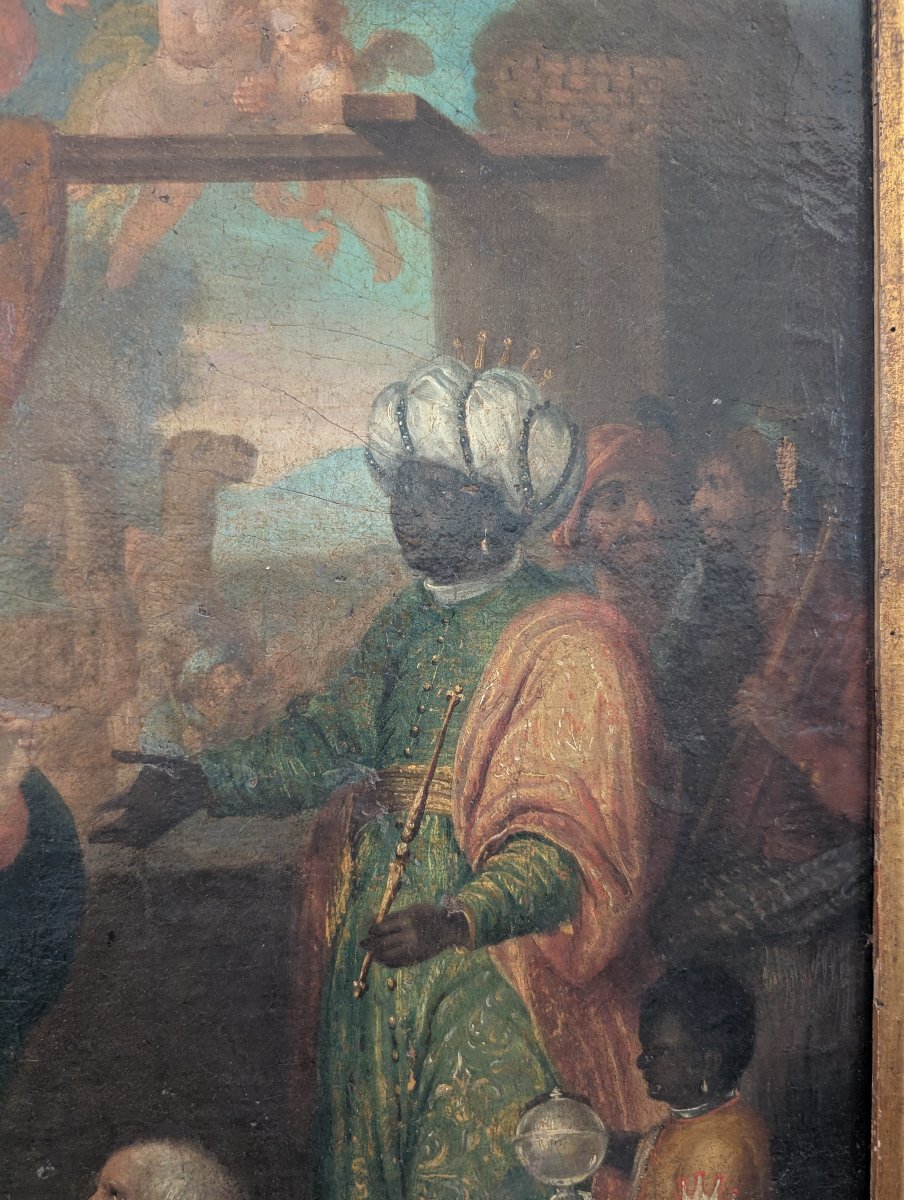 Adoration des Mages – Huile sur toile – XVIIIe siècle-photo-2