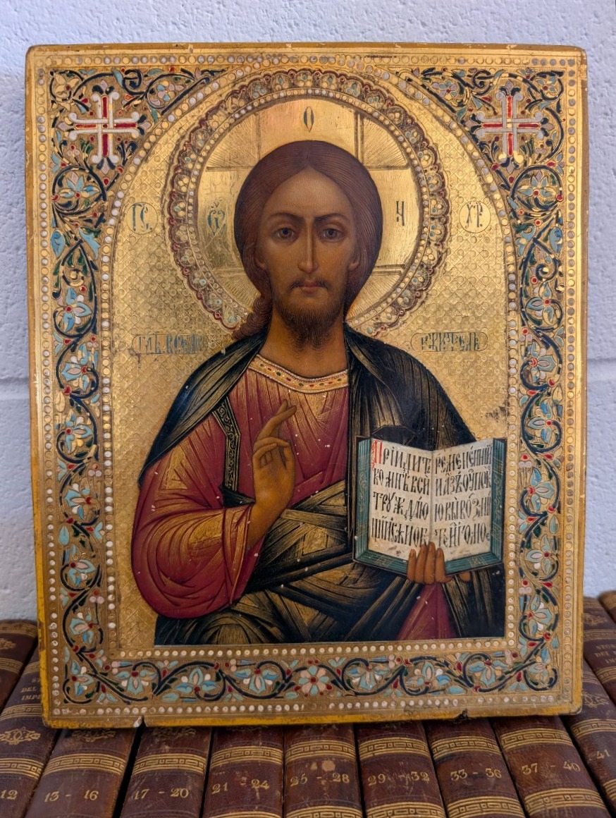 Russian Icon Of Christ Pantocrator – Late 19th Century-photo-4