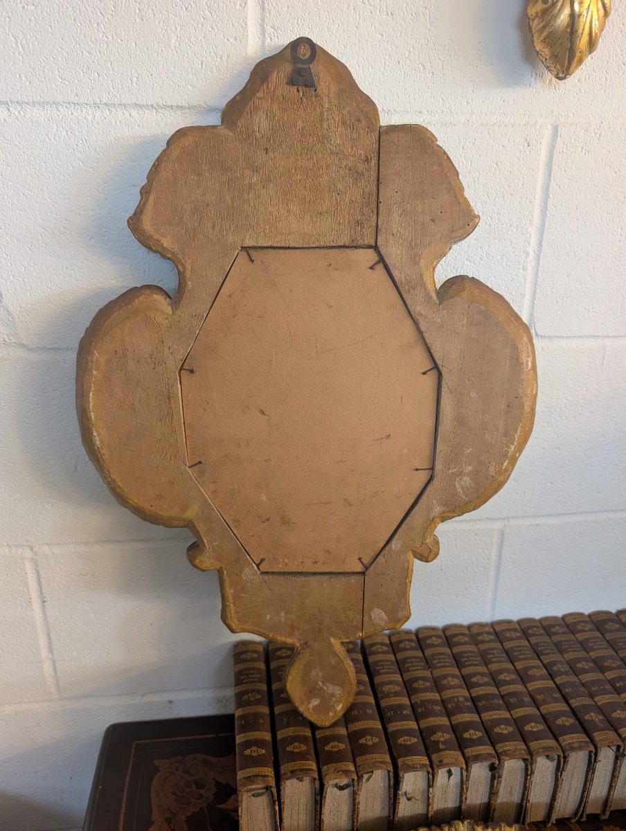 Quatre miroirs génois en bois sculpté et doré à la mecca – XIXe siècle-photo-5