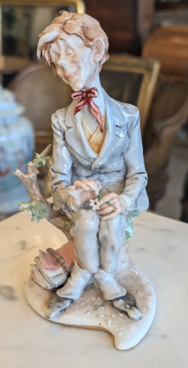 Giuseppe Cappè – Male Figure In Polychrome Ceramic-photo-2