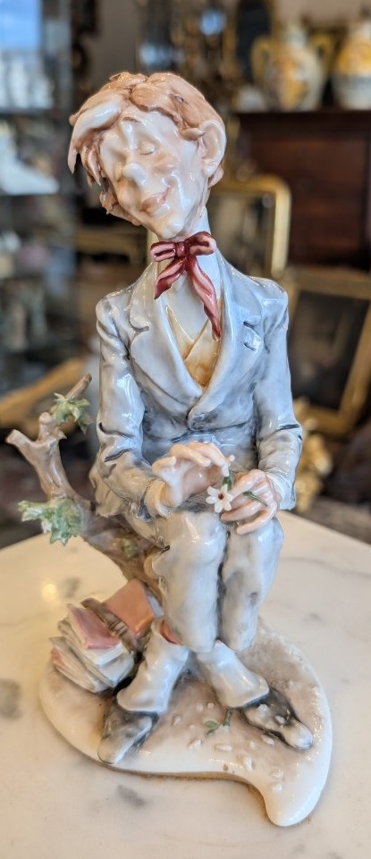 Giuseppe Cappè – Male Figure In Polychrome Ceramic-photo-3