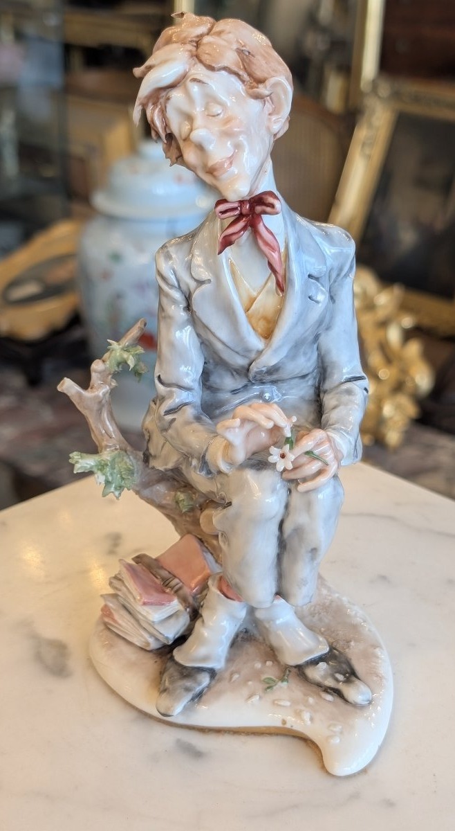 Giuseppe Cappè – Male Figure In Polychrome Ceramic-photo-4