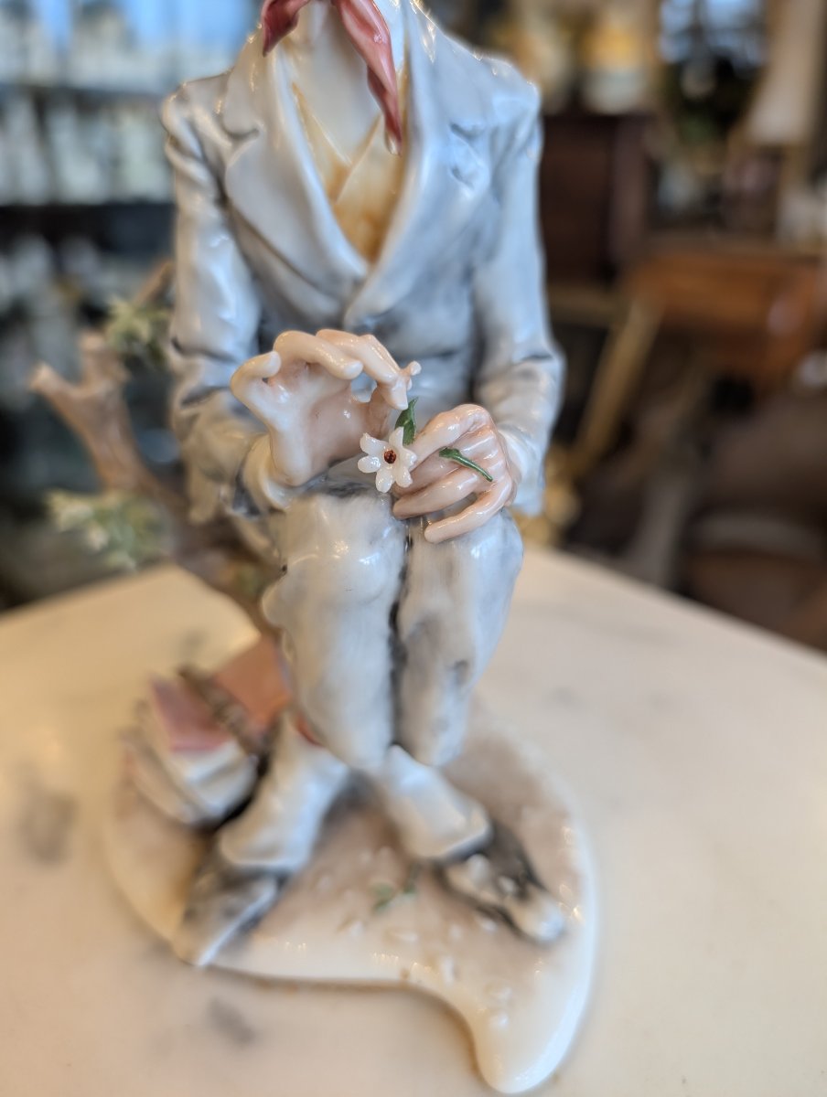 Giuseppe Cappè – Male Figure In Polychrome Ceramic-photo-2