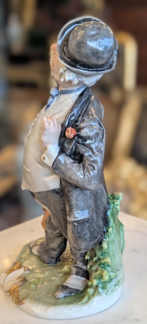 Giuseppe Cappè – Figure With Dog, Polychrome Ceramic-photo-4