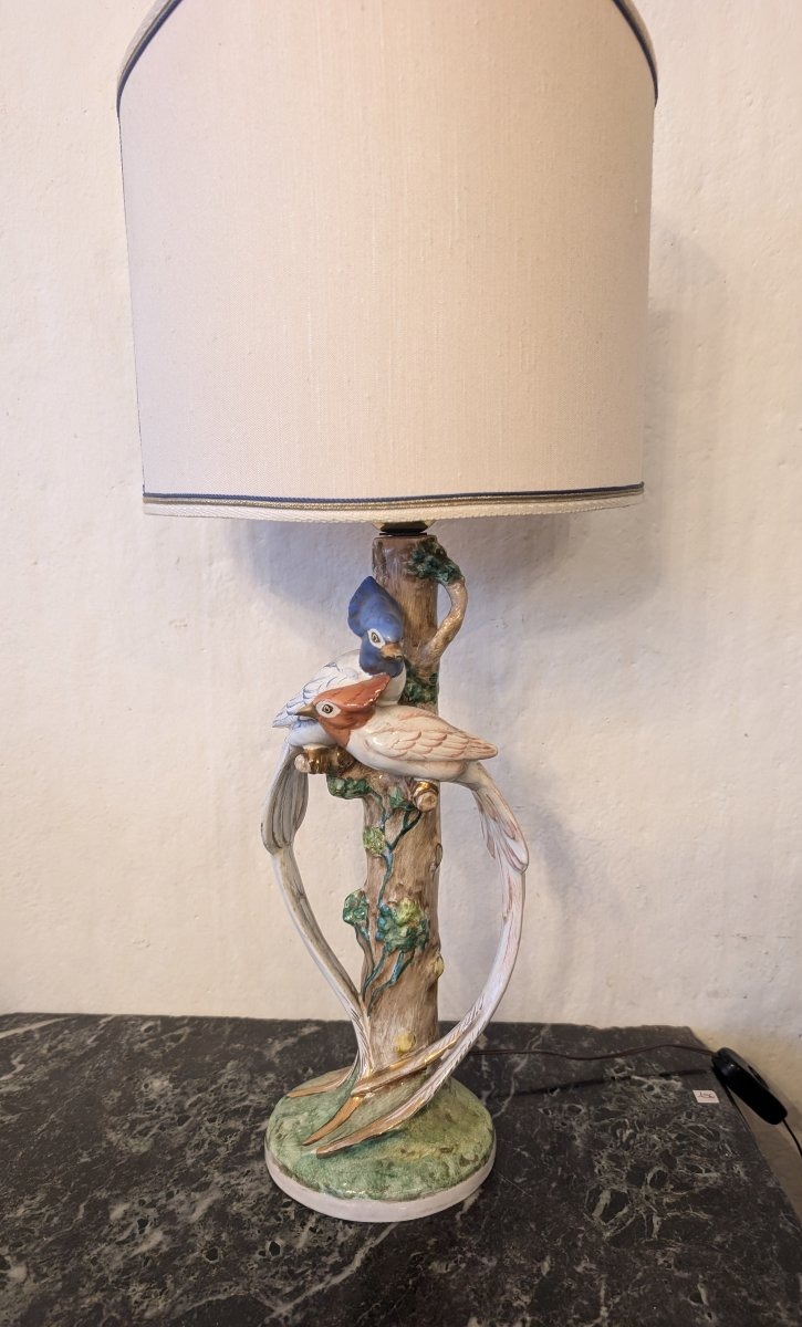 Zaccagnini Florence Ceramic Lamp With Birds – 1960s-photo-4