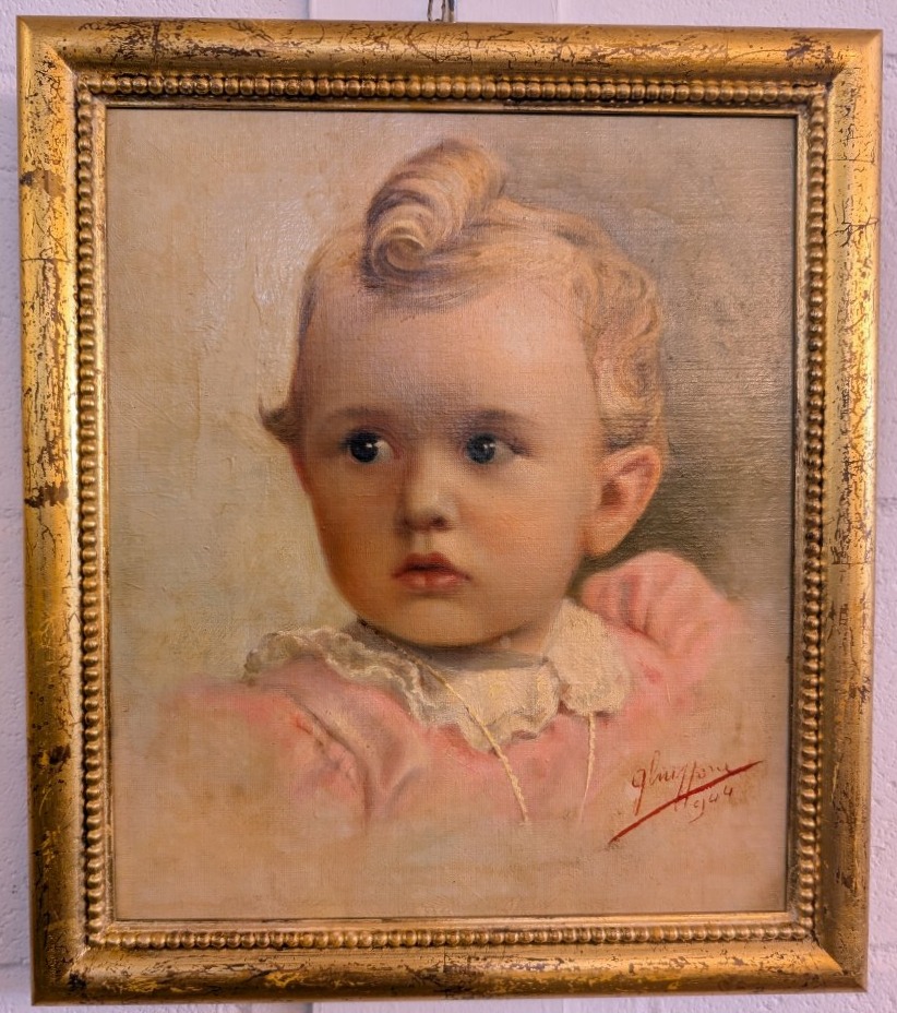 Portrait d’une petite fille – Huile sur carton, 1944-photo-2