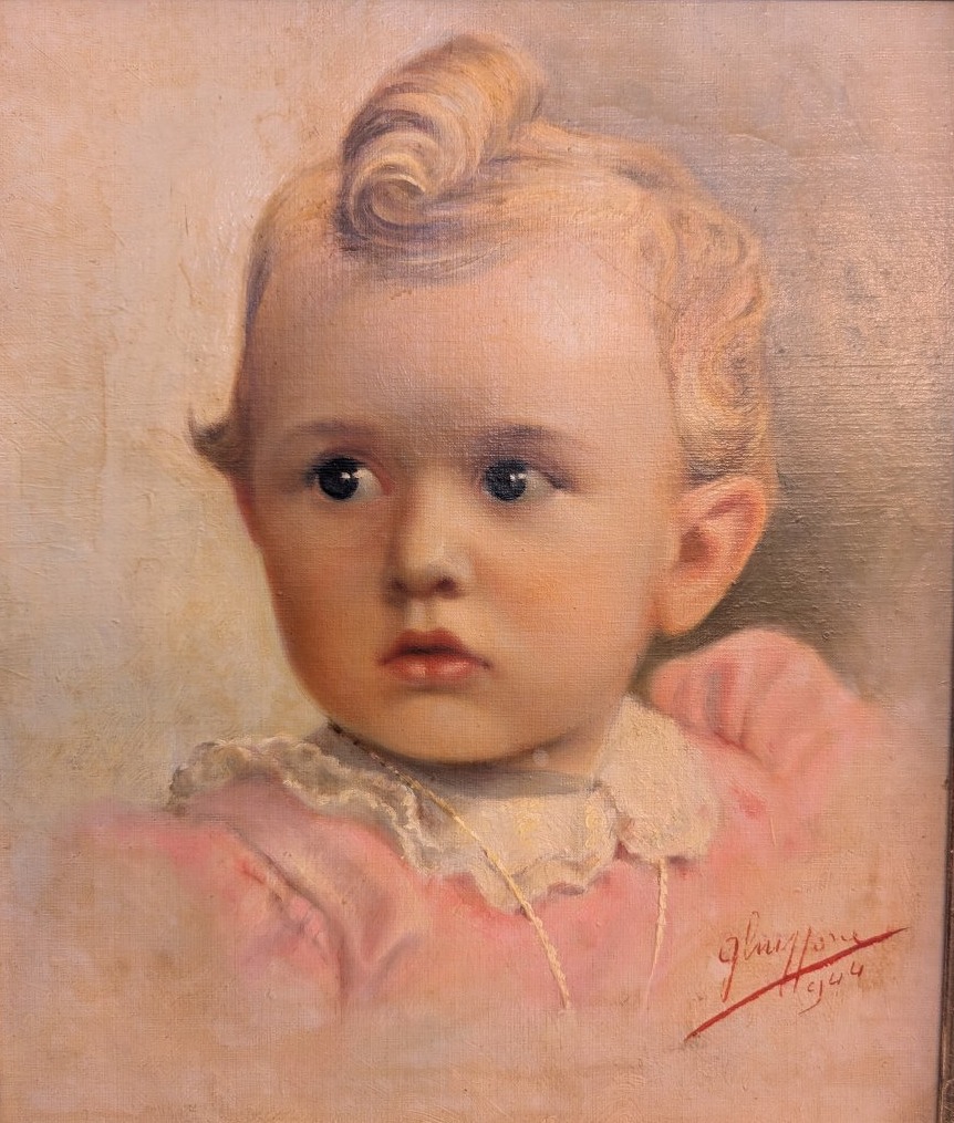 Portrait d’une petite fille – Huile sur carton, 1944-photo-3