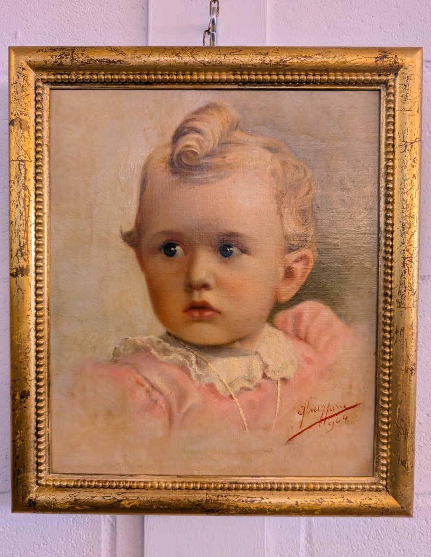 Portrait d’une petite fille – Huile sur carton, 1944-photo-4