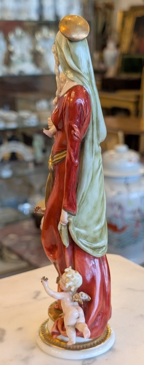 Giuseppe Cappè – Madonna And Child With Cherubs, Made Of Porcelain-photo-4