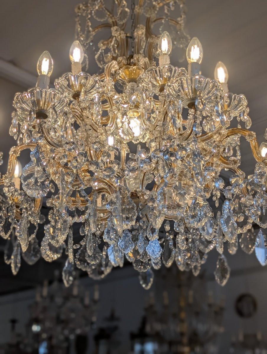 Large Maria Teresa 17-light Crystal Chandelier – First Half Of The 20th Century-photo-5