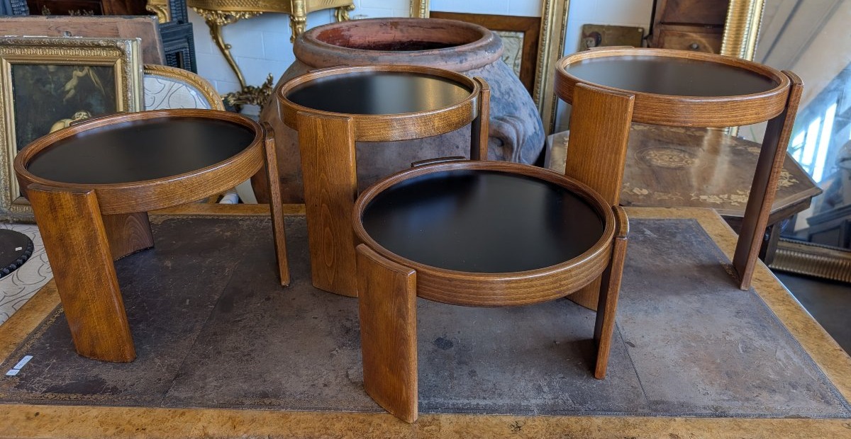 Four Stackable Side Tables By Gianfranco Frattini For Cassina – Model 780 – 1960s/1970s-photo-1