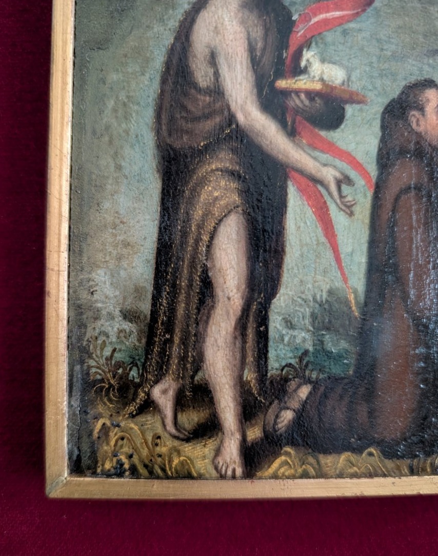 Saint Jean-Baptiste avec un religieux en prière – Fin du XVIIIe siècle-photo-4