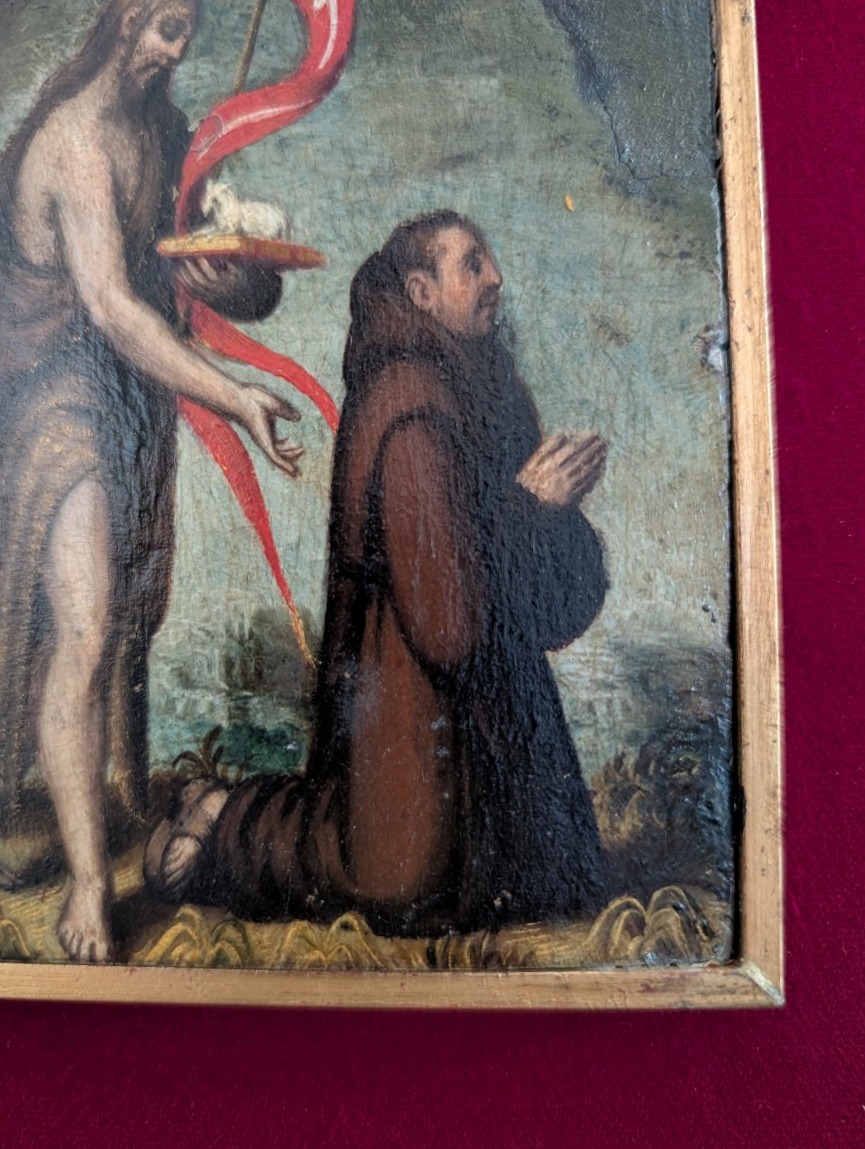 Saint Jean-Baptiste avec un religieux en prière – Fin du XVIIIe siècle-photo-1