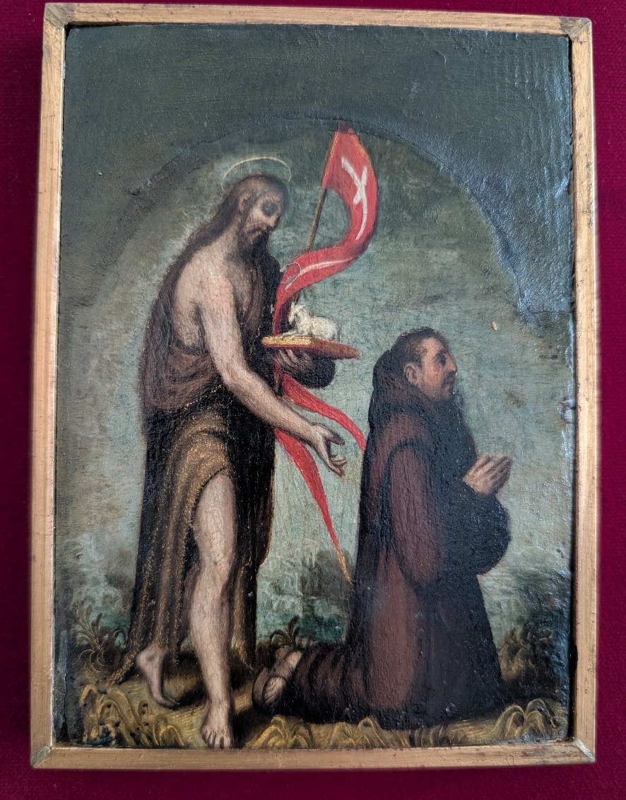 Saint Jean-Baptiste avec un religieux en prière – Fin du XVIIIe siècle-photo-2