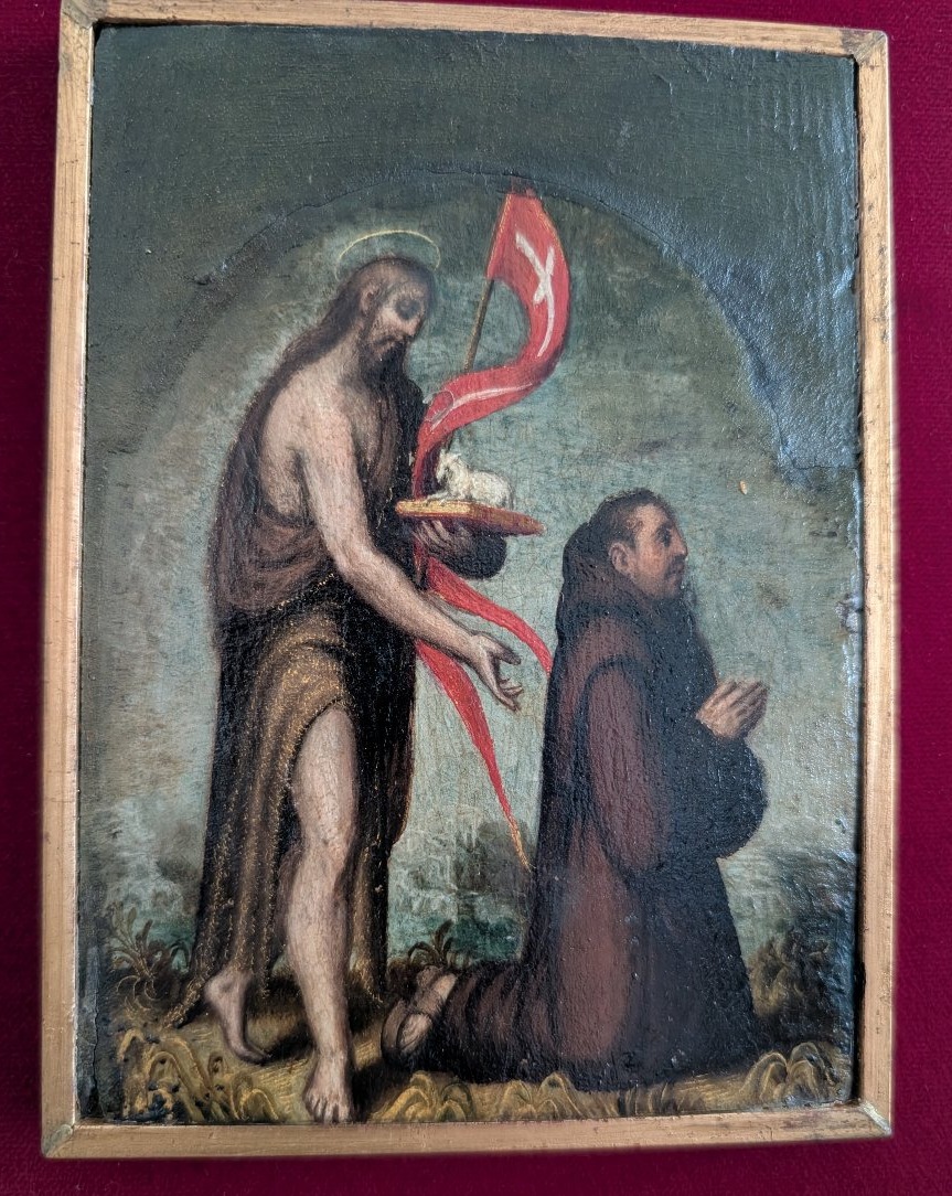 Saint Jean-Baptiste avec un religieux en prière – Fin du XVIIIe siècle-photo-3