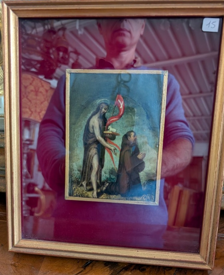 Saint Jean-Baptiste avec un religieux en prière – Fin du XVIIIe siècle-photo-4