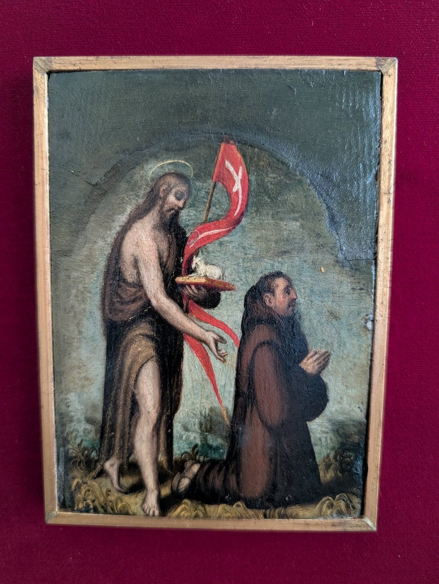 Saint Jean-Baptiste avec un religieux en prière – Fin du XVIIIe siècle