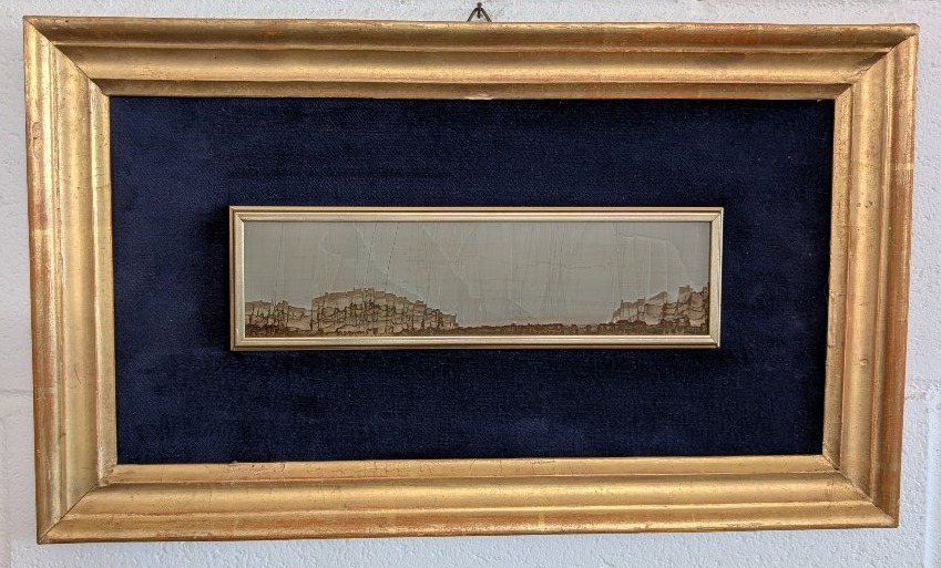 A Small Tuscan Village In A 19th-century Gilded Frame-photo-3