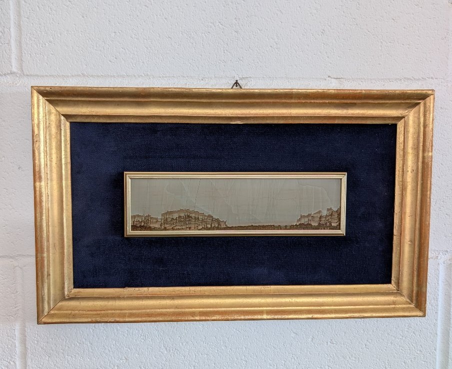 A Small Tuscan Village In A 19th-century Gilded Frame-photo-1