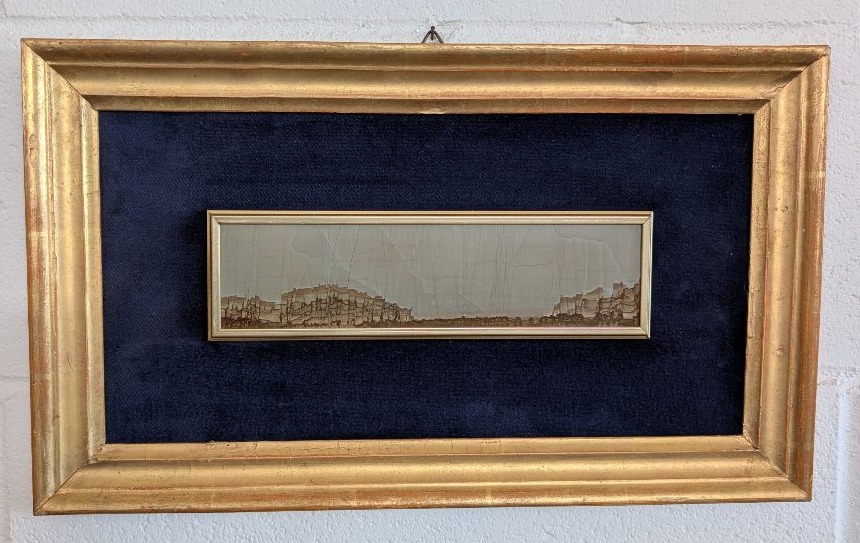 A Small Tuscan Village In A 19th-century Gilded Frame
