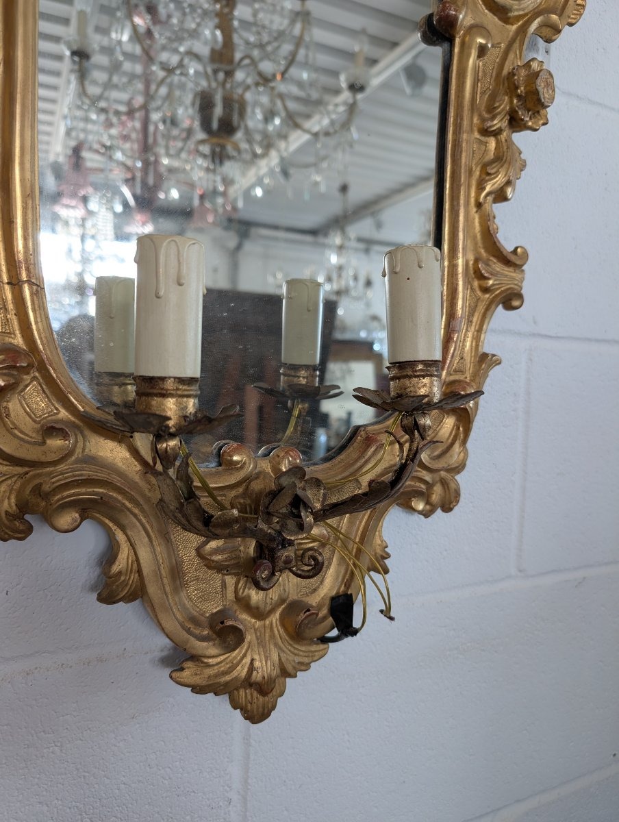 Pair Of Sienese Mirrors In Gilded Wood – First Half Of The 19th Century-photo-5