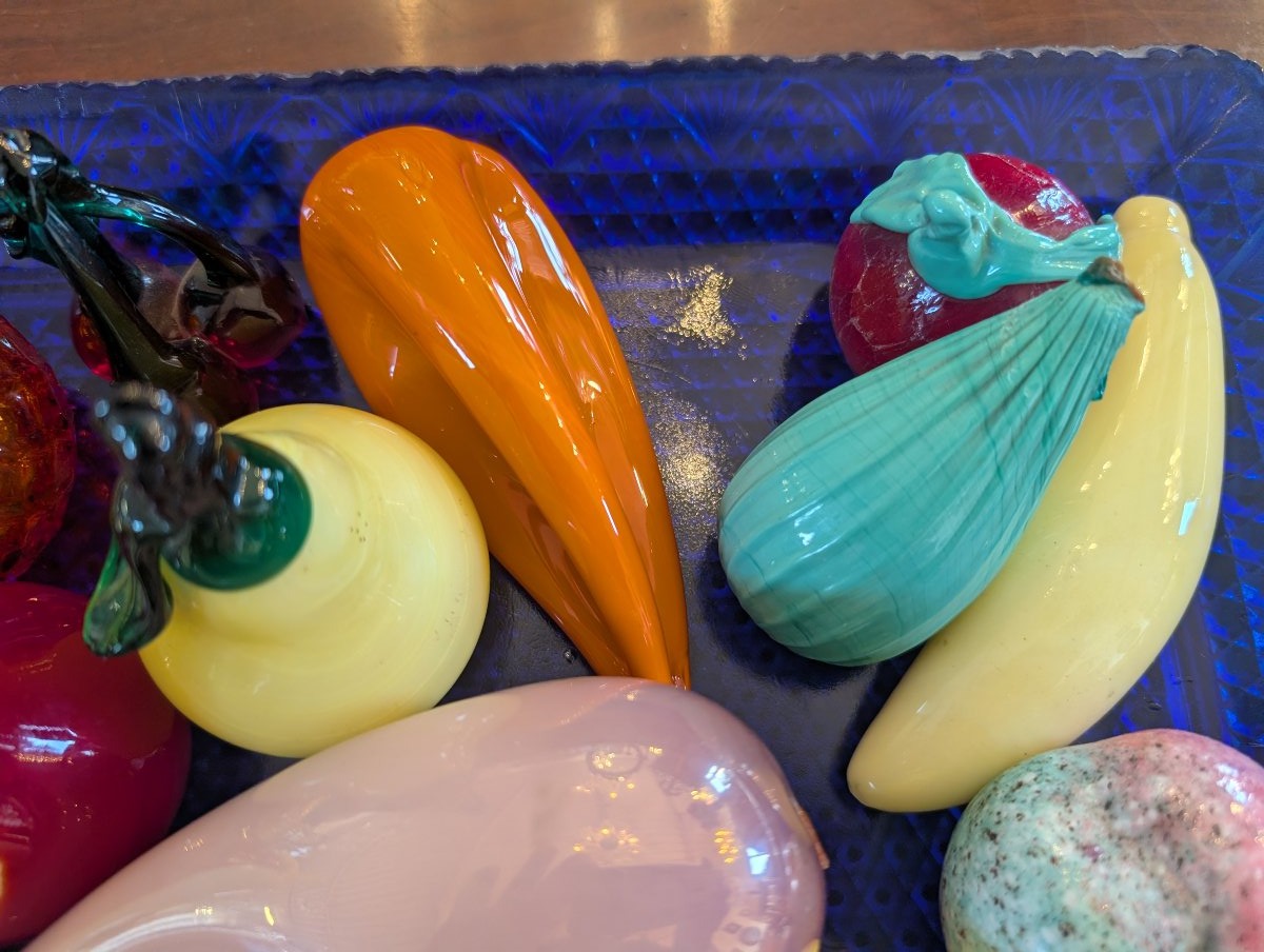 Plateau de centre de table avec fruits en verre de Murano – Milieu du XXe siècle-photo-4