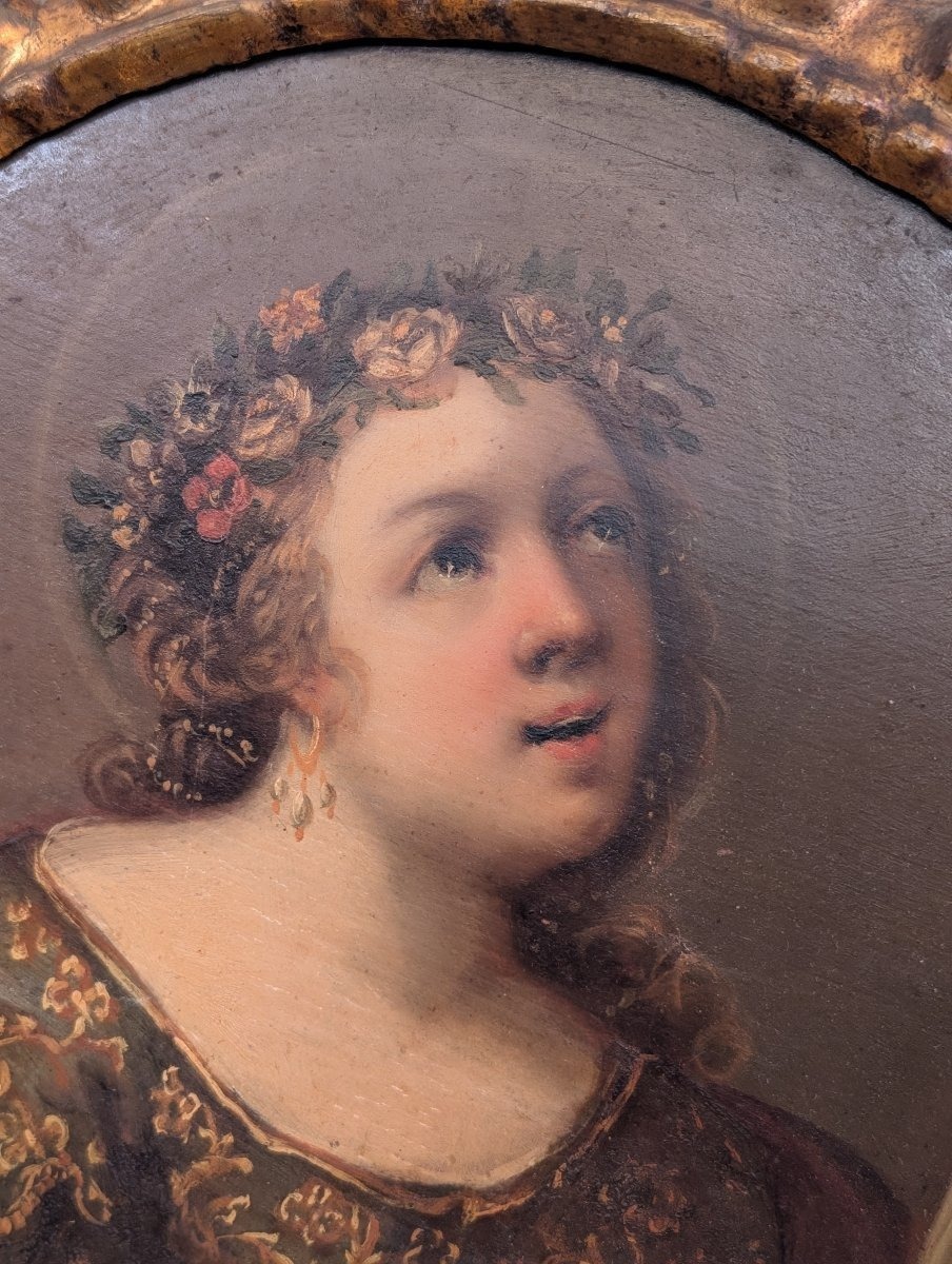 Saint Cecilia – A Neoclassical Painting From The Late 18th Century-photo-2