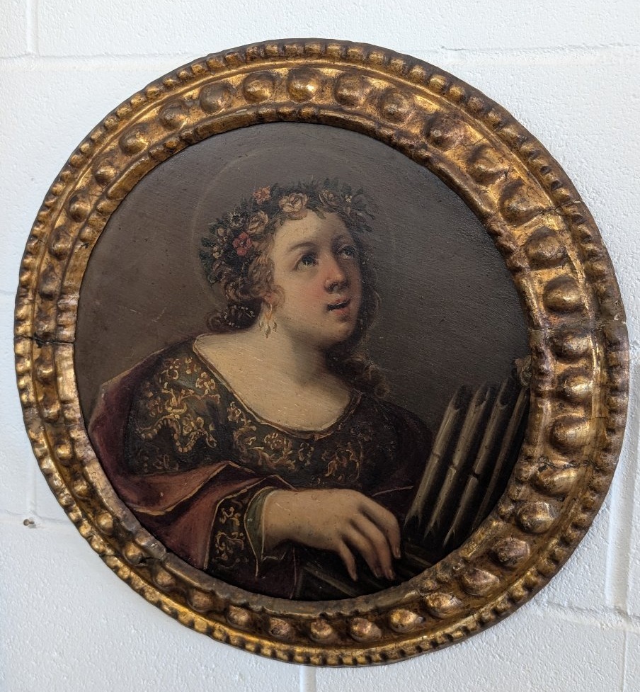 Saint Cecilia – A Neoclassical Painting From The Late 18th Century-photo-3