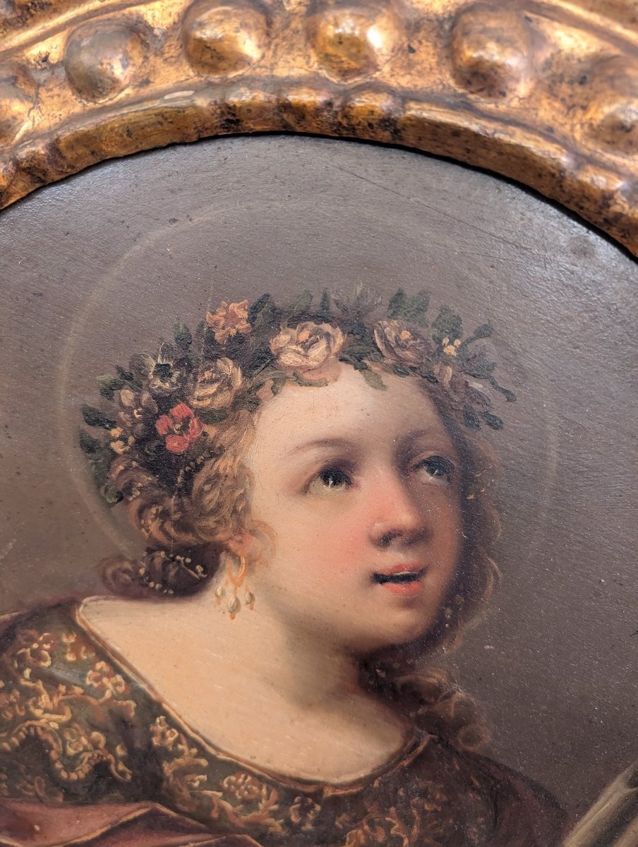 Saint Cecilia – A Neoclassical Painting From The Late 18th Century-photo-4