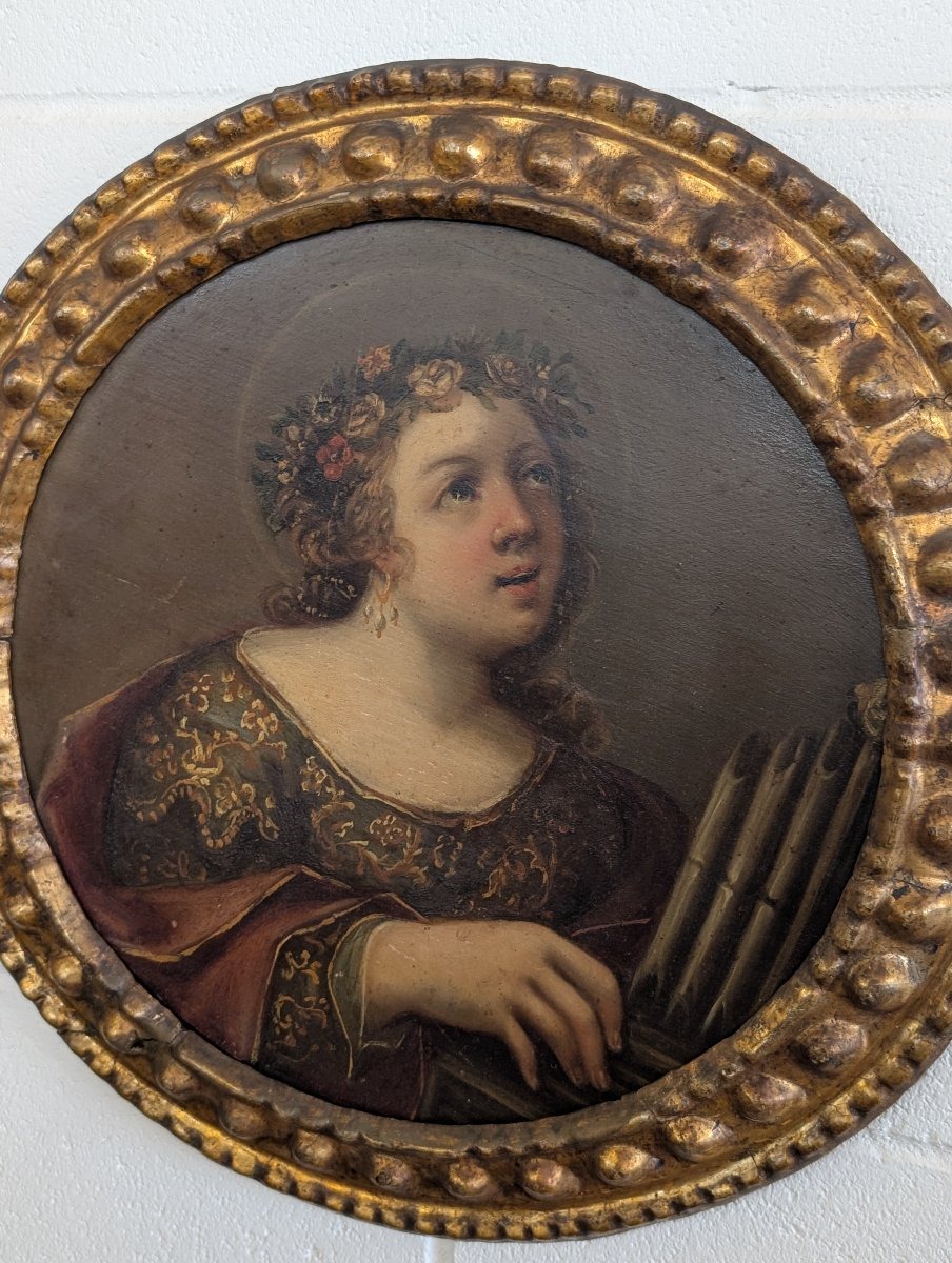 Saint Cecilia – A Neoclassical Painting From The Late 18th Century-photo-1