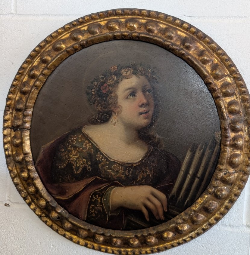 Saint Cecilia – A Neoclassical Painting From The Late 18th Century-photo-4
