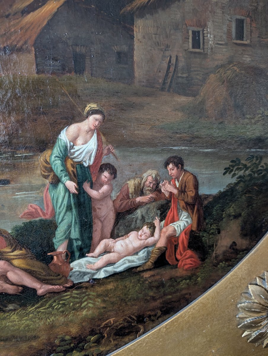 Paysage arcadien avec personnages – École romaine du XVIIIe siècle-photo-4