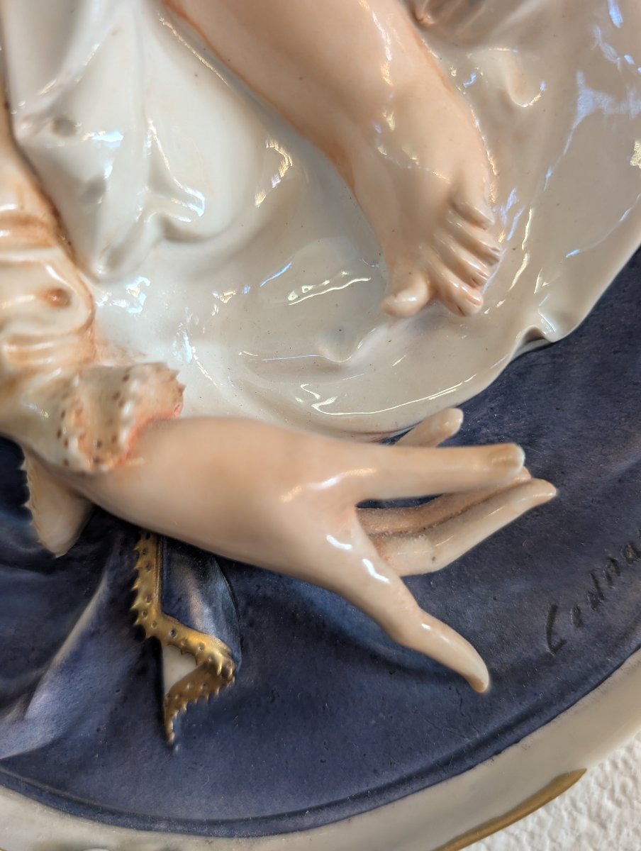 Pier Paolo Cedraschi – Signed Polychrome Ceramic Madonna And Child, 1960s-photo-2